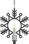 Xodus Innovations Battery Powered Metal Window Wreath with Warm White LED Flameless Candle Light, Black and White, CW1500A