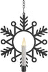 Xodus Innovations Battery Powered Metal Window Wreath with Warm White LED Flameless Candle Light, Black and White, CW1500A