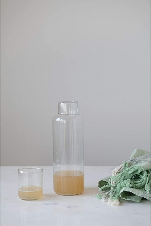 Creative Co-Op Recycled Glass (Set of 2) Decanter, Clear