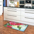 Spring Hummingbird Kitchen Rug Cherry Red Flower Kitchen Mat Summer Blue Sky Floral Leaves Floor Mat Non Slip Area Rugs for Home Decor 39" X 20"