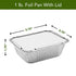 NYHI 50-Pack Extra Small Disposable Aluminum Oblong Foil Pans with Lid Covers Recyclable Tin Food Storage Tray for Cooking, Baking, Meal Prep, Takeout - 1 lb-5.75'' x 4.75'' x 1.75"