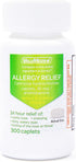 ValuMeds 24-Hour Allergy Medicine (300-Count) Antihistamine for Pollen, Hay Fever, Dry, Itchy Eyes, Allergies | Cetirizine HCl 10mg Caplets