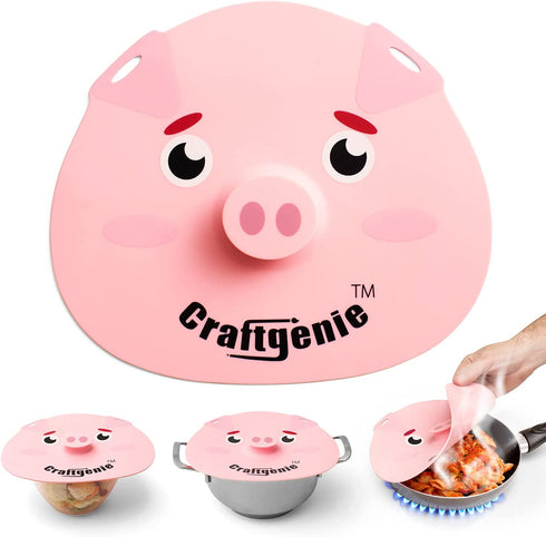 Silicone Microwave Lid - Pig Microwave Plate Cover Premium Bowl Covers for Microwave Cute Pig-Shaped Microwave Cover Food Dishwasher Safe Design