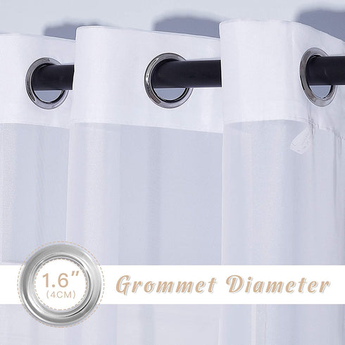 NICETOWN White Sheer Curtains for Bedroom Windows 84" Length with Width 37" Per Panel, Grommet Casual Voile Sheer with Light Filter Window Treatments for Nursery/Apartment/Living Room, Set of 2