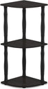 Furinno Turn-N-Tube 3-Tier Corner Display Rack Multipurpose Shelving Unit with Classic Tube, Espresso/Black