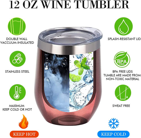 Funny Mothers Day Gifts for Mom from Daughter Son,Mom Gifts for Women Her Mother Grandma Wife Girlfriend,Rose Gold Wine Tumbler Unique Gifts for Birthday Mothers Day Christmas Valentines Day-12OZ