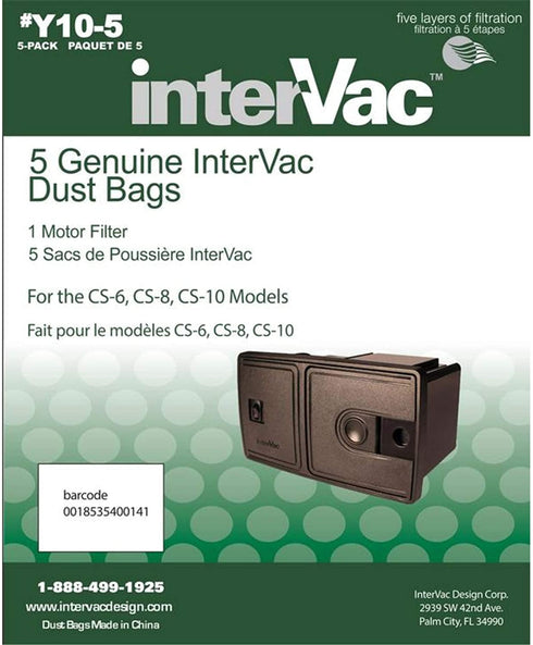 Y10-5 Replacement Bags for CS6 and CS8 Vacuums