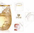 16oz Plastic Stemless Wine Glasses w/Gold Rim - Unbreakable Disposable Cocktails & Scotch Tumbler,Crystal Shatterproof Drinking Glassware Goblet for Homes,Outdoor,Wedding, Anniversary - Set of 6
