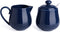 Sweese 480.103 Porcelain Sugar and Creamer Set, Coffee Serving Set, 3 Piece with Cream Pitcher, Sugar Bowl with Lid and Spoon, Navy