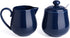 Sweese 480.103 Porcelain Sugar and Creamer Set, Coffee Serving Set, 3 Piece with Cream Pitcher, Sugar Bowl with Lid and Spoon, Navy
