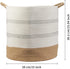 BEIUTAO Small Storage Basket 15 x 15 x 15 inch Foldable Woven Baskets, Cotton Rope Blanket Basket for Toy and Blanket, Baby Laundry Baskets with Handle