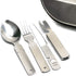 German cutlery set 4 pieces Eating utensils military style spoon fork knife kit flatware multi-tool Camping bottle can opener stainless steel NEW