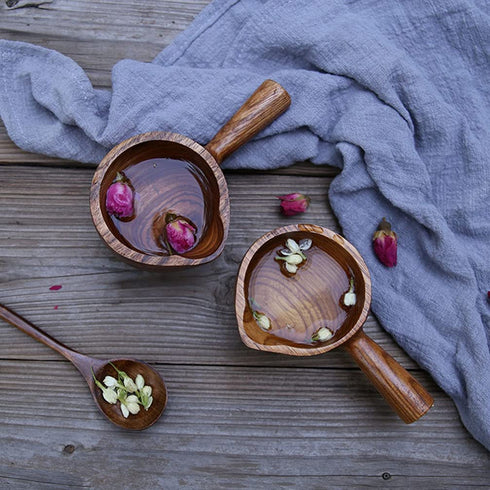 BESTONZON Wooden Water Ladle Water Dipper Bath Ladle for Water Sauna Garden Tea Ceremony Japanese Style