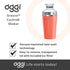 OGGI Groove Insulated Cocktail Shaker-17oz Double Wall Vacuum Insulated Stainless Steel Shaker, Tritan Lid has Built In Strainer, Ideal Cocktail Mixer, Martini Shaker, Margarita Shaker, Coral