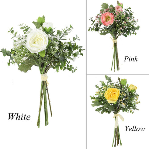 2 Pack Fake Plants Eucalyptus Leaves Pink Babys Breath/Gypsophila Artificial Flower Arrangements Ins Style Bouquet Wedding Home Decoration