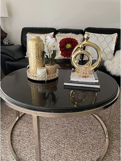 Hedume Mirrored Crystal Vanity Tray, 10 Inches Crystal Cosmetic Makeup Tray, Ornate Decorative Tray for Perfume, Jewelry and Makeup