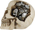Ebros Steampunk Cyborg Protruding Gearwork Human Skull Statue Sci Fi Clockwork Gear Design Skeleton Cranium Figurine
