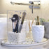 InnSweet Makeup Brush Holder Organizer, Dustproof Cosmetics Brush Storage with White Pearls