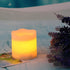 Outdoor Indoor Flameless Pillar Candles, 4 Pack Plastic Resin Battery Operated Electric LED Candle Sets with Cycling 24 Hours Timer Function for Home Party Wedding Decoration, 3"x3"