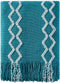 BOURINA Fluffy Chenille Knitted Fringe Throw Blanket Lightweight Soft Cozy for Bed Sofa Chair Throw Blankets, Teal 50" x 60"€¦