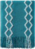 BOURINA Fluffy Chenille Knitted Fringe Throw Blanket Lightweight Soft Cozy for Bed Sofa Chair Throw Blankets, Teal 50" x 60"€¦