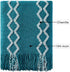 BOURINA Fluffy Chenille Knitted Fringe Throw Blanket Lightweight Soft Cozy for Bed Sofa Chair Throw Blankets, Teal 50" x 60"€¦