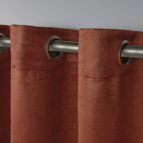 Exclusive Home Curtains Oxford Textured Sateen Thermal Window Curtain Panel Pair with Grommet Top, 52x96, Mecca Orange, 2 Count