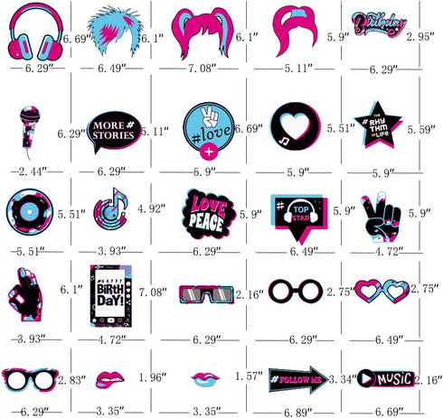 Musical Photo Booth Frame Musical Themed Party Photo Booth Prop for Girls Social Party Favor Masquerade Photo Props Tik Birthday Social Party