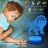 4 PCS 3D Triceratops LED Lamp, Cool 3D Tyrannosaurus Rex Pterosaur Night Light, 16 Color Changing Light, with Remote Control, for Boys Girls and Kids Toys Birthday Xmas Gift, BLUELAMP 5656