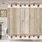 Rusitc Wood Boards Shower Curtain, Western Texas Star and Primitive Berries on Country Wooden Plank Bath Curtains, Polyester Fabric Bathroom Country Barn Farmhouse Shower Curtain 12PCS Hooks, 69X70IN