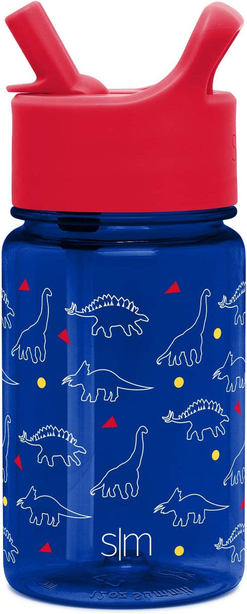 Simple Modern Kids Water Bottle Plastic BPA-Free Tritan Cup with Leak Proof Straw Lid |Reusable and Durable for Toddlers, Boys, Girls | Summit Collection | 12oz, Dinosaurs