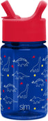 Simple Modern Kids Water Bottle Plastic BPA-Free Tritan Cup with Leak Proof Straw Lid |Reusable and Durable for Toddlers, Boys, Girls | Summit Collection | 12oz, Dinosaurs