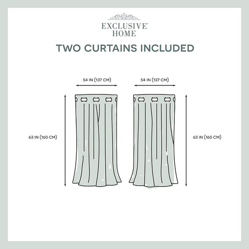 Exclusive Home Curtains Chateau Striped Faux Silk Grommet Top Curtain Panels, 54"x63", Black Pearl, Set of 2