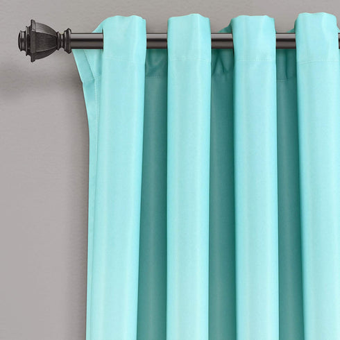 Lush Decor Aqua and Gray Umbre Fiesta Curtains Room Darkening Window Panel Set for Living, Dining, Bedroom (Pair), 95? Long x 52? Wide, L, Aqua & Gray