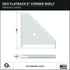 Questech Geo Flatback Bathroom Corner Shower Shelf, Wall Mounted, 8 Inches, Polished Bright White