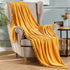 MIULEE Fleece Throw Blanket with Pompom Tassel for Halloween Soft Flannel Cozy Mustard Yellow Bed Blanket Fuzzy Plush Warm Farmhouse Boho Decor for Couch Sofa Bed Throw Size 50"x60"