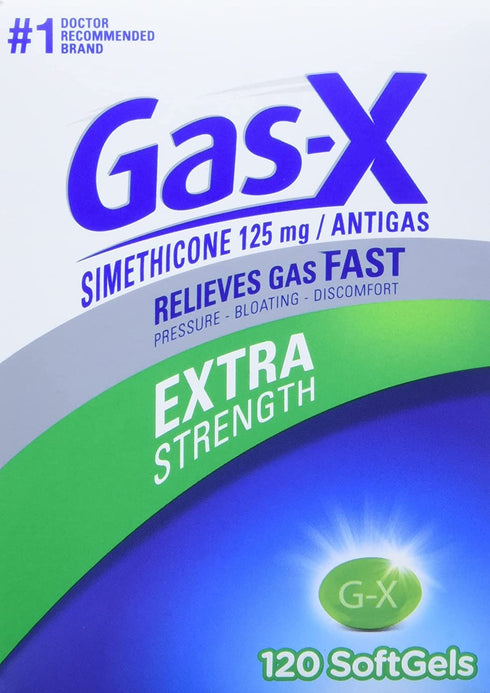 Gas-x Extra Strength , 120 Softgels, Gas, Bloating, Relief Simethicone 125mg