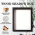 Muzilife 8x10 Shadow Box Picture Frame with Linen Board - Deep Wood & Glass Display Case Ready to Hang Memory Box Baby Sports Memorabilia, Pins, Awards, Medals, Wedding, Tickets and Photos (Black)