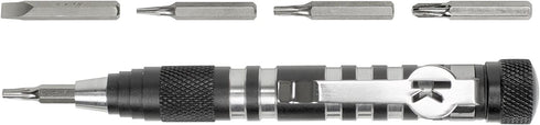 Kershaw TX-Tool (TXTOOL); 4.8 in. Single-Position Multifunction Magnetic Bit Driver; Includes T-6, T-8, T-10, 2 Phillips and Slotted Screwdriver Bit; 1.1 oz, Black