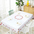 Floral Tablecloth, Wild Flower Table Cloth, Spring Summer Waterproof Wrinkle Free Tablecloth for Outdoor, Picnic, Camping, Patio, Party, Kitchen, Dining Room, Red and White, Rectangle 60 x 84 inch