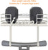 TJ.MOREE Ironing Board Hanger Wall Mount - Laundry Room Decor Iron and Ironing Board Holder, Metal Wall Mount with Large Storage White Wooden Base Basket and Removable Hooks (White)