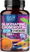 Glucosamine with Chondroitin Sulfate, Turmeric, MSM, Boswellia - Triple Strength Joint Support Supplement - Support for Joint Health and Mobility - Includes Quercetin, Bromelain - 60 Capsules