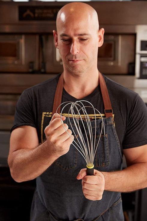 Matfer Bourgeat Piano Whisk with Exoglass Handle, 10", Professional Stainless Steel Wire Kitchen Whisk