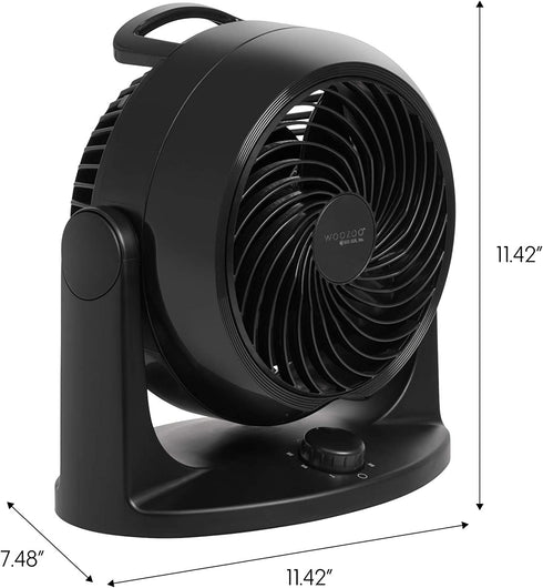 IRIS USA WOOZOO Air Circulator Fan, Vortex Fan, Desk Fan, Portable Fan, 3 Speed Settings, 6 Tilting Head Settings, 74ft Max Air Distance, Large, Black