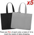 WISELIFE Reusable Grocery Shopping Bags 10 Pack Large Foldable Tote Bags Bulk, Eco Produce Bags with Long Handle for Shopping Groceries Clothes (Grey&Black)