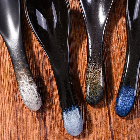 Ceramic Asian Soup Spoons Chinese Japanese Soup Spoon for Ramen Pho Miso Wonton, Set of 4