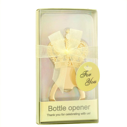 Yuokwer 12 PCS Crown Bottle Opener for Wedding Party Favor Birthday Baby Shower Bridal Shower Party Souvenirs for Guests,Wedding Party Supplies& Decorations Baby Shower Giveaways (Gold Crown, 12)