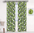 BROSHAN White and Green Curtains for Bedroom 1 Panel, Monstera Palm Leaf Window Curtain, Tropical Curtains &Drapes for Jungle Safari Kids Boys Girls Room Darkening Window Treatments, 78 inches Long