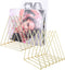 Urban Deco Triangle Desk File Organizer Metal Magazine Rack 7 Section Magazine File holder for Desk Record stand Gold Desk Organizer Magazine Storage For Home (2 Pack)