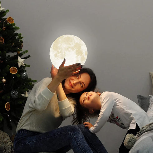 OXLHTS Lighting Moon Lamp ,16 Colors LED Dimmable Timer Moon Night Lightfor Beds 3D Printed Moon Lamp for Kids Adults Friends Family Lover Birthday Christmas Gifts (16 Colors, 4.8 Inch)